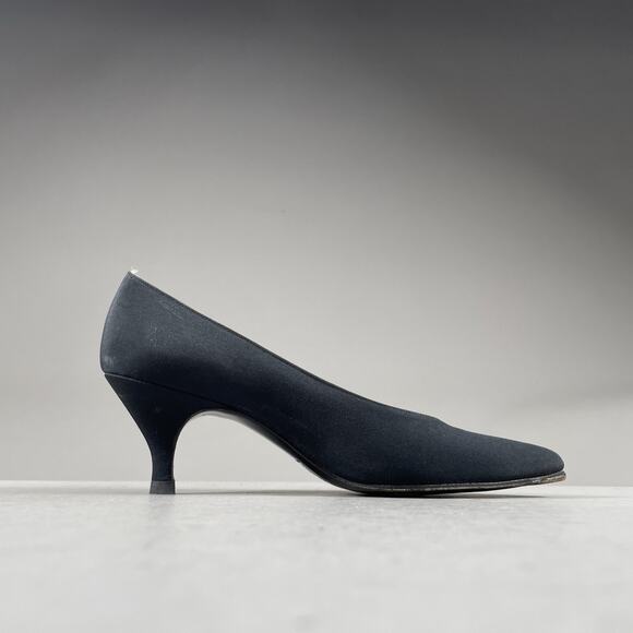 Vintage Yves Saint Laurent Women’s Size 7.5 N Black Suede Shoes Heels Pumps GUC - Picture 6 of 7